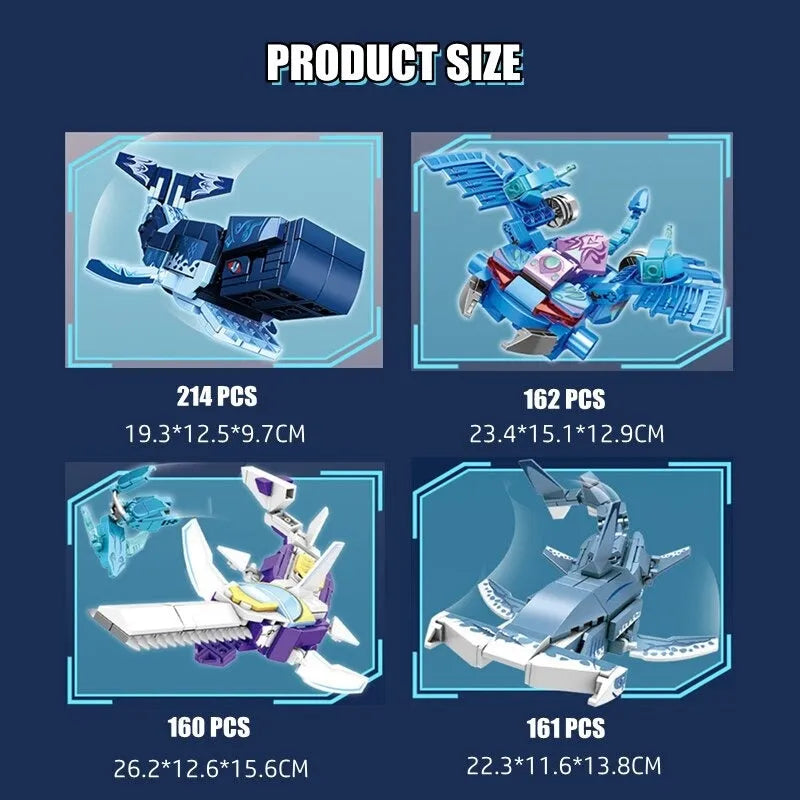Building Blocks Deep Sea Transforming Mecha Hunter Robot Bricks Toys Construction Set Toys - 6