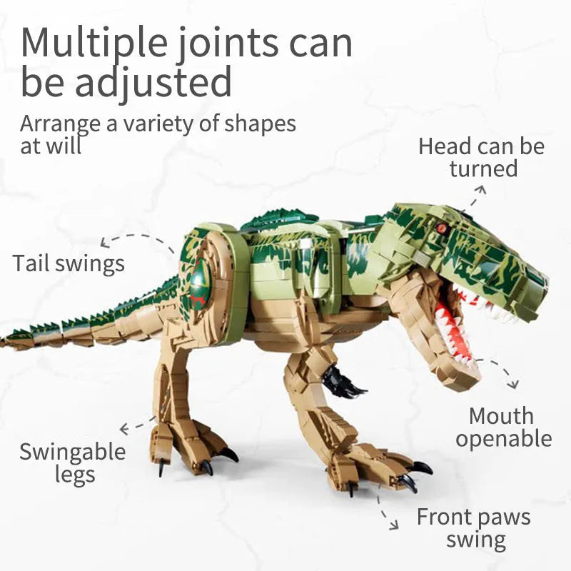 Building Blocks Jurassic Dinosaur World MOC Tyrannosaurus Rex Bricks Toy Construction Set Toys - 6