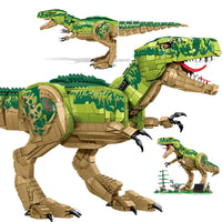 Thumbnail for Building Blocks Jurassic Dinosaur World MOC Tyrannosaurus Rex Bricks Toy - 5