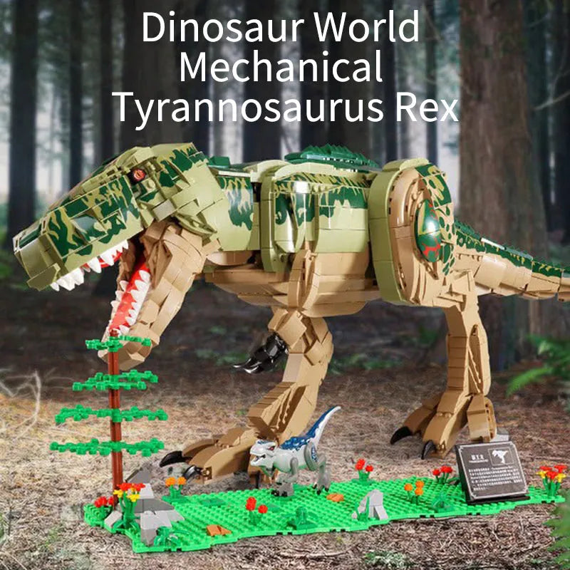 T Rex Building Post Jurassic Dinosaur World T Rex Building Blocks Toy for Kids