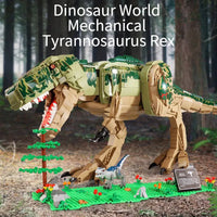 Thumbnail for Building Blocks Jurassic Dinosaur World MOC Tyrannosaurus Rex Bricks Toy - 2