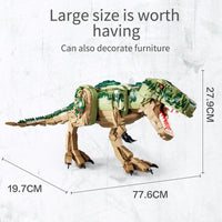 Thumbnail for Building Blocks Jurassic Dinosaur World MOC Tyrannosaurus Rex Bricks Toy - 7