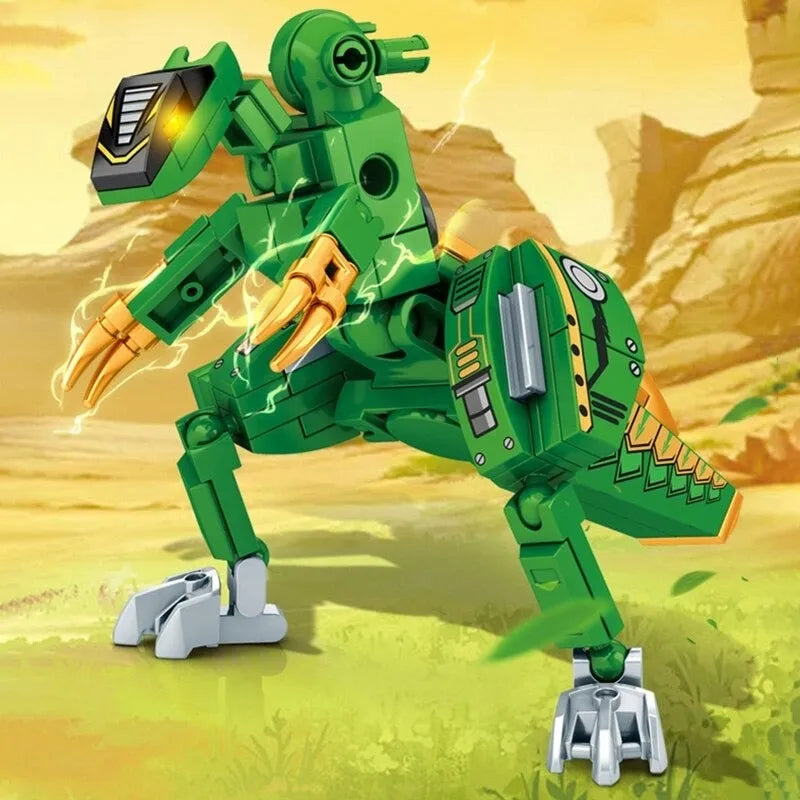 Building Blocks Mech Dinosaur Transformation Robot Bricks Kids Toys - 5