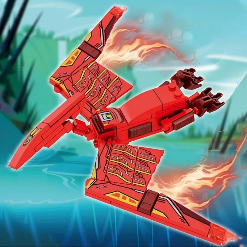 Building Blocks Mech Dinosaur Transformation Robot Bricks Kids Toys Construction Set Toys - 6