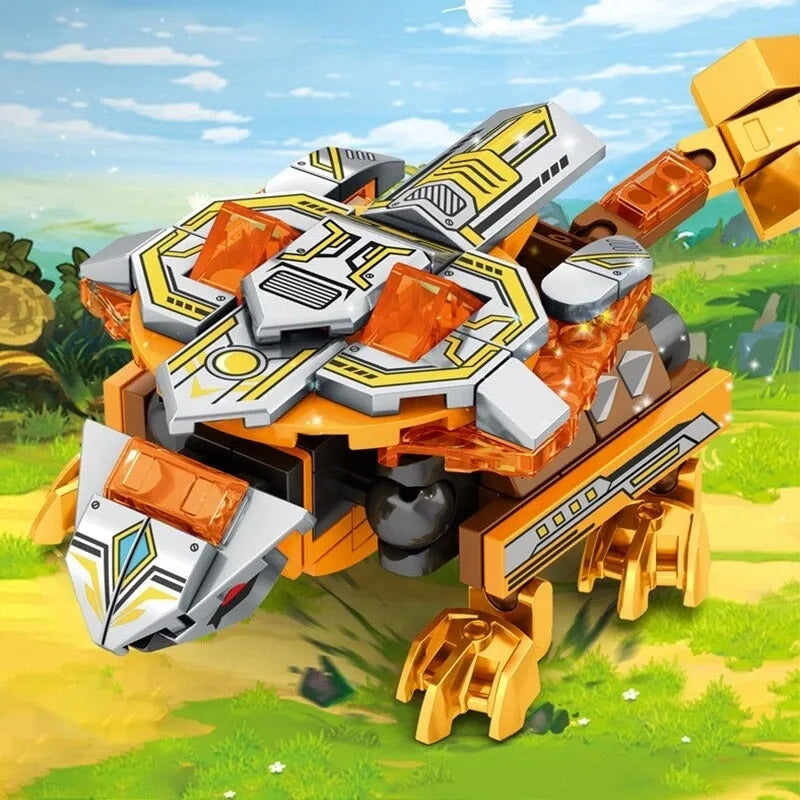 Building Blocks Mech Dinosaur Transformation Robot Bricks Kids Toys Construction Set Toys - 3