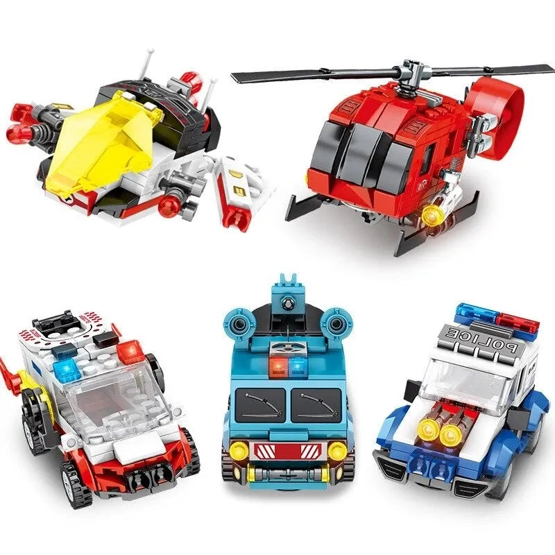Building Blocks Mecha Car Transformation City Robot Warrior Bricks Toys - 3