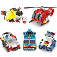 Thumbnail for Building Blocks Mecha Car Transformation City Robot Warrior Bricks Toys Construction Set Toys - 3