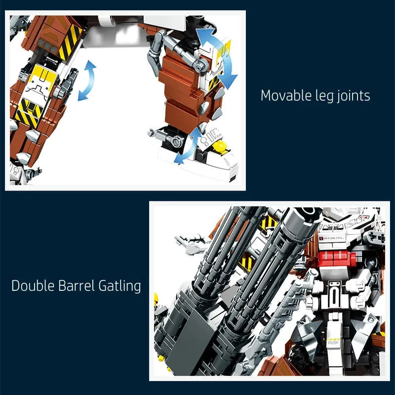 Building Blocks Mecha MU2 Heavy Defense White Shark Robot Bricks Toy - 7