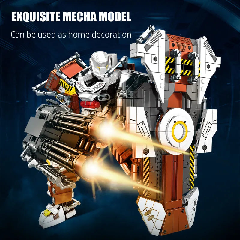 Building Blocks Mecha MU2 Heavy Defense White Shark Robot Bricks Toy - 2