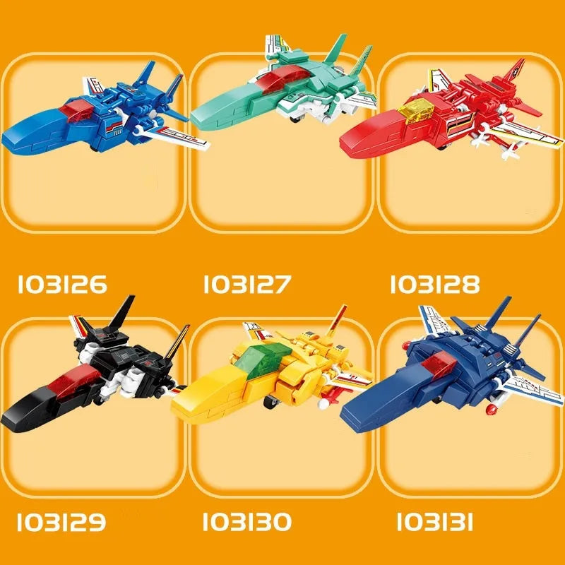 Building Blocks Mecha Transformation Planes Robot Fighter Bricks Toy Construction Set Toys - 3