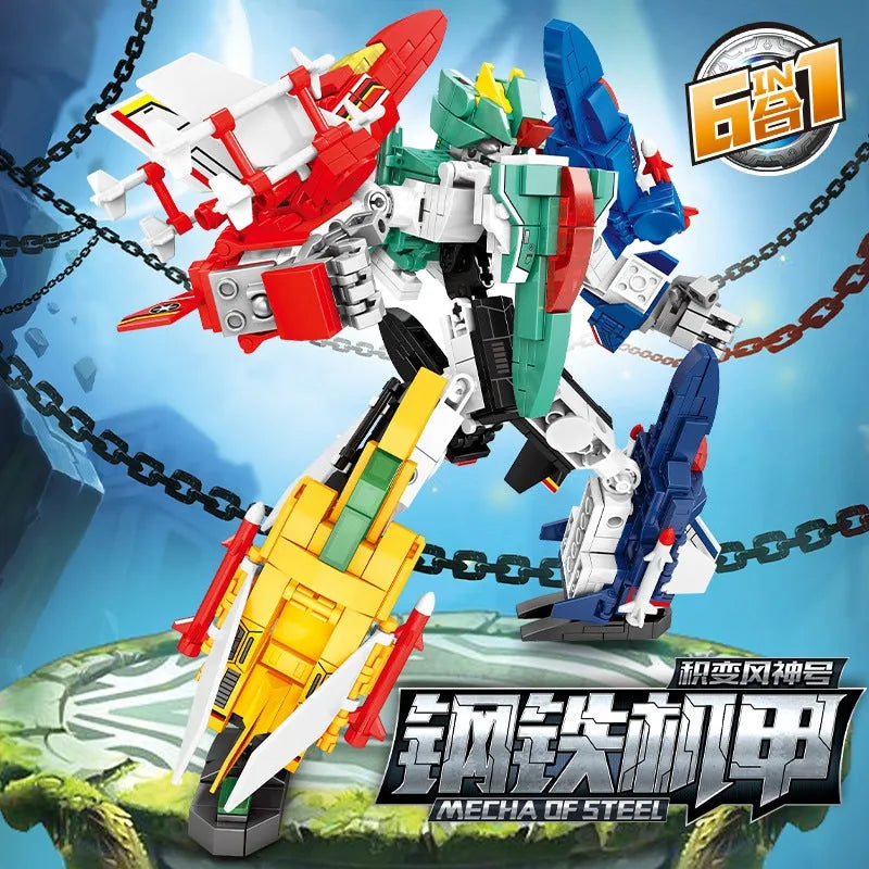 Building Blocks Mecha Transformation Planes Robot Fighter Bricks Toy Construction Set Toys - 2