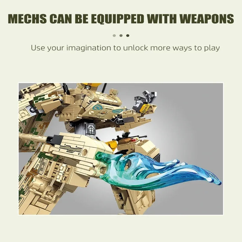 Building Blocks Mecha Transformers Robot Battle Tank Deformation Bricks Toy - 6