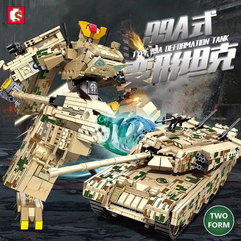 Building Blocks Mecha Transformers Robot Battle Tank Deformation Bricks Toy - 2