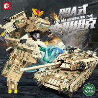Thumbnail for Building Blocks Mecha Transformers Robot Battle Tank Deformation Bricks Toy - 2