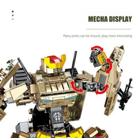 Thumbnail for Building Blocks Mecha Transformers Robot Battle Tank Deformation Bricks Toy - 9