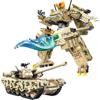 Thumbnail for Building Blocks Mecha Transformers Robot Battle Tank Deformation Bricks Toy - 1