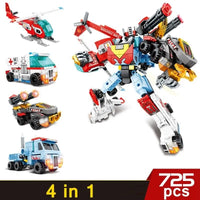 Thumbnail for Building Blocks Mecha Transforming Steel Robot Warrior Bricks Toy Construction Set Toys - 2