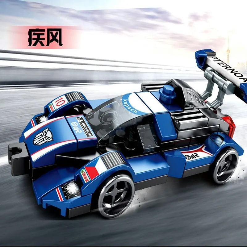 Building Blocks Mechanical Transformation Robot Racing Car Bricks Toy - 5