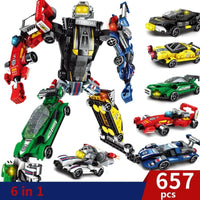 Thumbnail for Building Blocks Mechanical Transformation Robot Racing Car Bricks Toy Construction Set Toys - 10