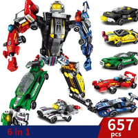 Thumbnail for Building Blocks Mechanical Transformation Robot Racing Car Bricks Toy - 10