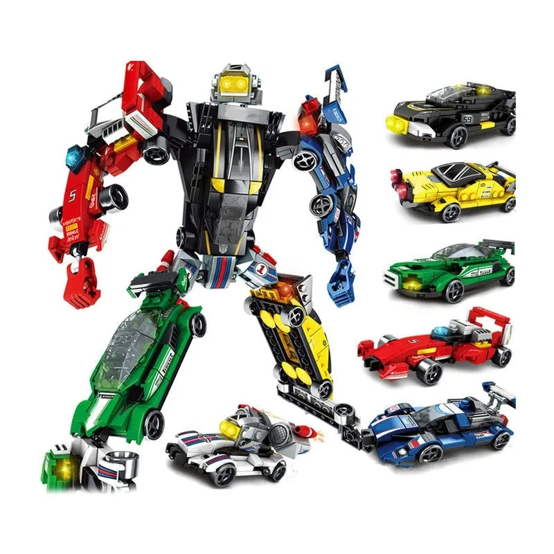 Building Blocks Mechanical Transformation Robot Racing Car Bricks Toy - 1