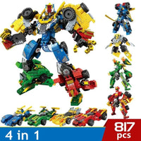 Thumbnail for Building Blocks Mechanical Transformation Truck Car Robot Bricks Toy - 1