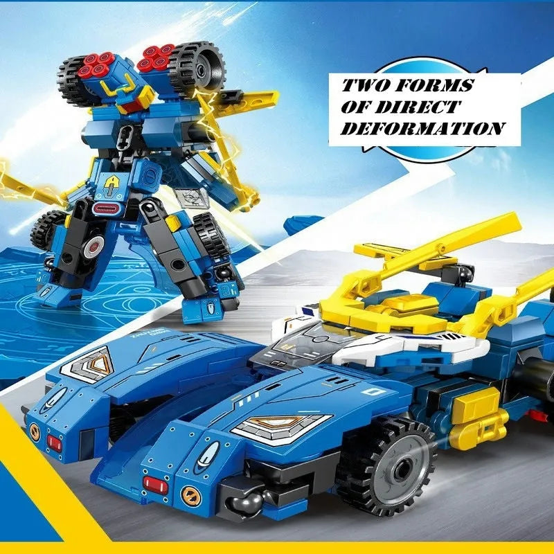 Building Blocks Mechanical Transformation Truck Car Robot Bricks Toy - 5