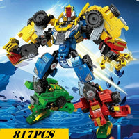 Thumbnail for Building Blocks Mechanical Transformation Truck Car Robot Bricks Toy - 2