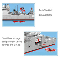 Thumbnail for Building Blocks Military 052D Missile Destroyer Warship Cruiser Bricks Toys - 9