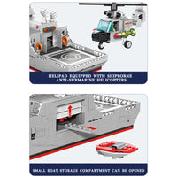 Thumbnail for Building Blocks Military 052D Missile Destroyer Warship Cruiser Bricks Toys - 4