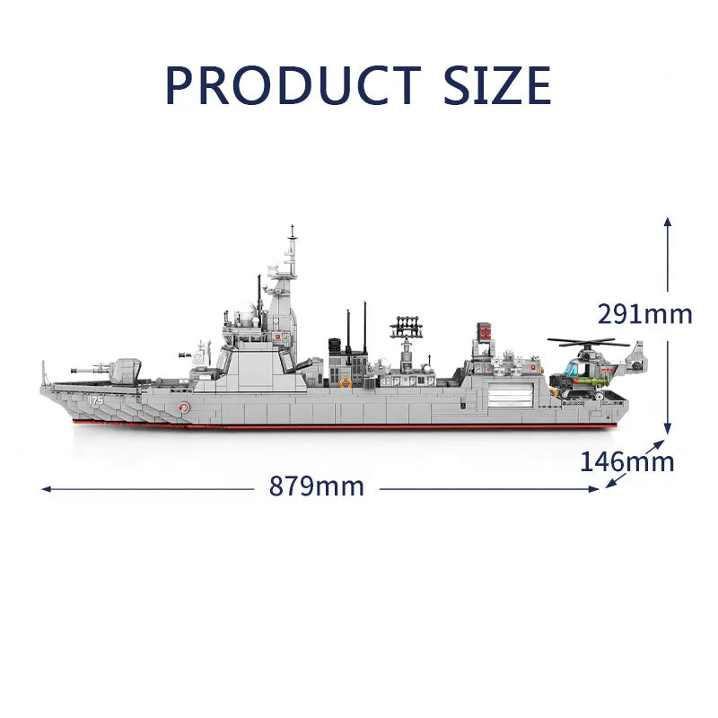 Building Blocks Military 052D Missile Destroyer Warship Cruiser Bricks Toys - 7