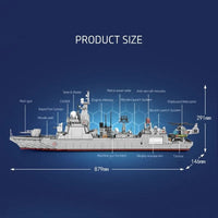 Thumbnail for Building Blocks Military 052D Missile Destroyer Warship Cruiser Bricks Toys - 11