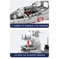 Thumbnail for Building Blocks Military 052D Missile Destroyer Warship Cruiser Bricks Toys - 5
