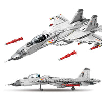 Thumbnail for Building Blocks Military Aircraft J-15 Carrier Fighter Jet Bricks Toy - 1