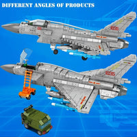 Thumbnail for Building Blocks Military Aircraft MOC J-10B Fighter Jet Bricks Toys Construction Set Toys - 6