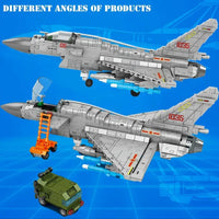 Thumbnail for Building Blocks Military Aircraft MOC J - 10B Fighter Jet Bricks Toys - 6