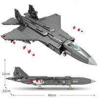 Thumbnail for Building Blocks Military MOC FC - 31 Fighter Aircraft Jet Bricks Toy - 5