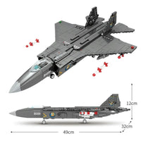 Thumbnail for Building Blocks Military MOC FC - 31 Fighter Aircraft Jet Bricks Toy - 9