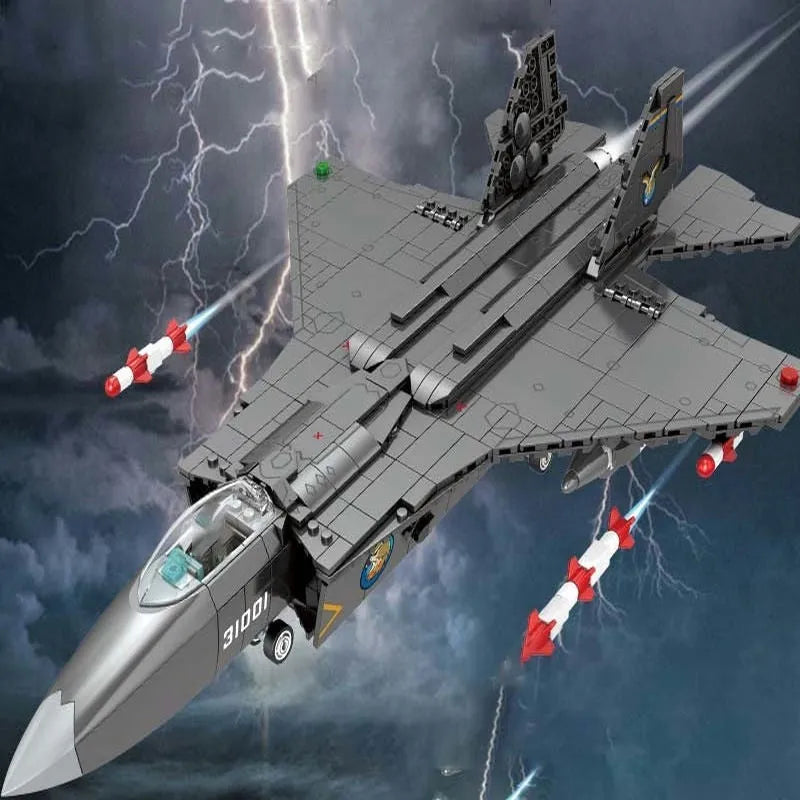 Building Blocks Military MOC FC - 31 Fighter Aircraft Jet Bricks Toy - 2