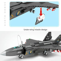 Thumbnail for Building Blocks Military MOC FC - 31 Fighter Aircraft Jet Bricks Toy - 7
