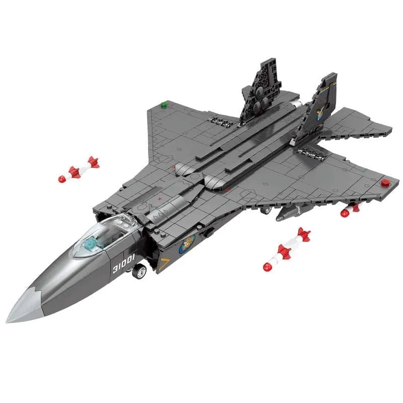 Building Blocks Military MOC FC - 31 Fighter Aircraft Jet Bricks Toy - 1