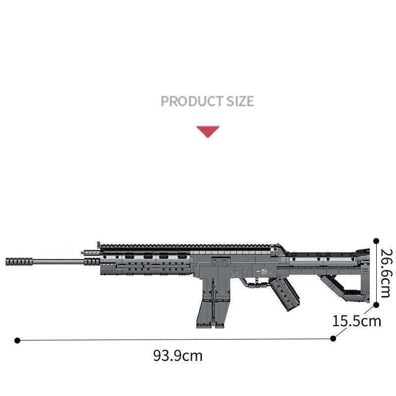 Building Blocks Military MOC Heavy Duty SMG Combat Rifle Bricks Toy - 3