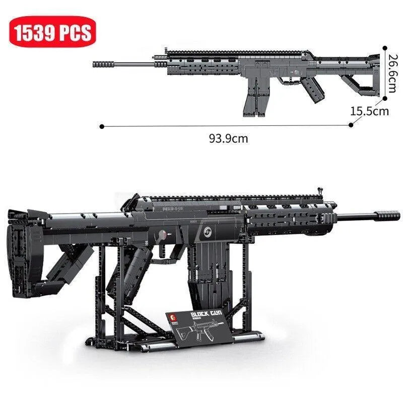 Building Blocks Military MOC Heavy Duty SMG Combat Rifle Bricks Toy - 1