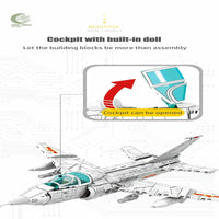 Thumbnail for Building Blocks Military MOC Q-5 Striker Aircraft Jet Bricks Toys - 5