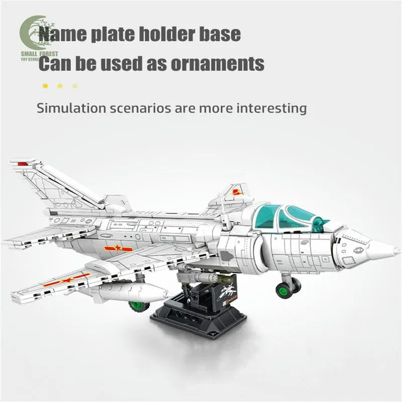 Building Blocks Military MOC Q-5 Striker Aircraft Jet Bricks Toys - 3