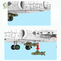 Thumbnail for Building Blocks Military MOC Q-5 Striker Aircraft Jet Bricks Toys - 6