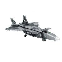 Thumbnail for Building Blocks Military MOC Stealth Aircraft J-20 Fighter Jet Bricks Toy - 10