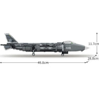Thumbnail for Building Blocks Military MOC Stealth Aircraft J-20 Fighter Jet Bricks Toy - 12