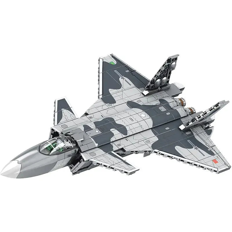 Building Blocks Military MOC Stealth Aircraft J - 20 Fighter Jet Bricks Toy - 1