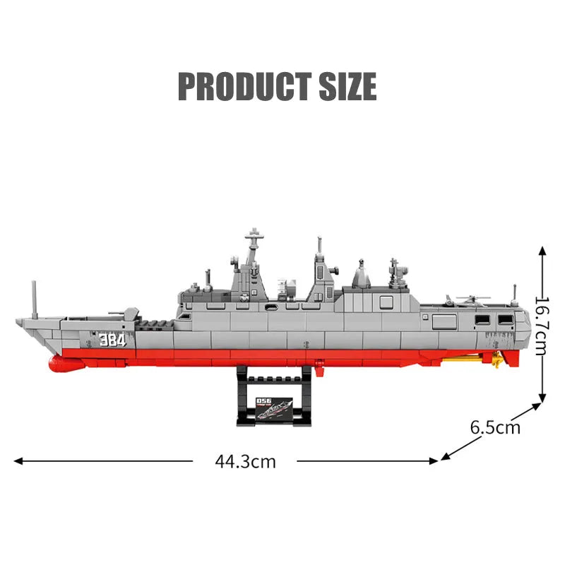 Building Blocks Military Navy Type 056 Corvette Aircraft Carrier Bricks Toy - 6